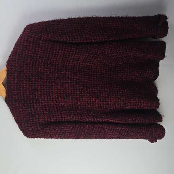 Jones New York Red Black Mohair & Wool Blend Tweed Jacket w/ Detail Buttons Sz 8 - Picture 3 of 9